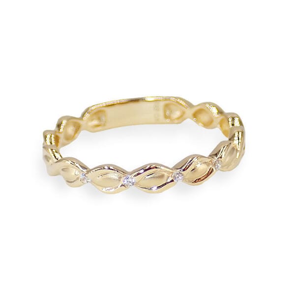 Gullring i 14kt gult gull med zirkonia - 50710111050